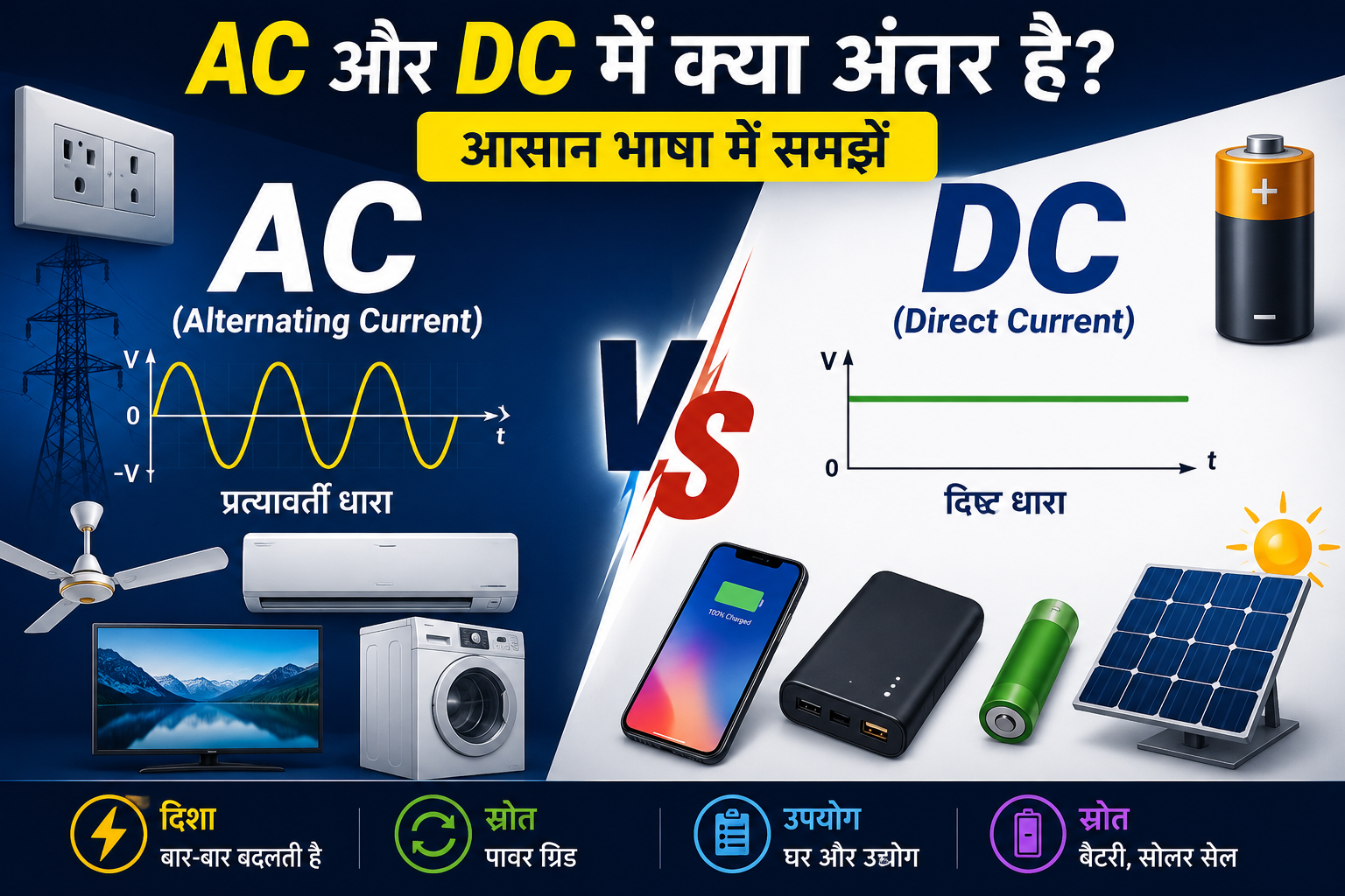 AC और DC में क्या अंतर है? आसान भाषा में समझें