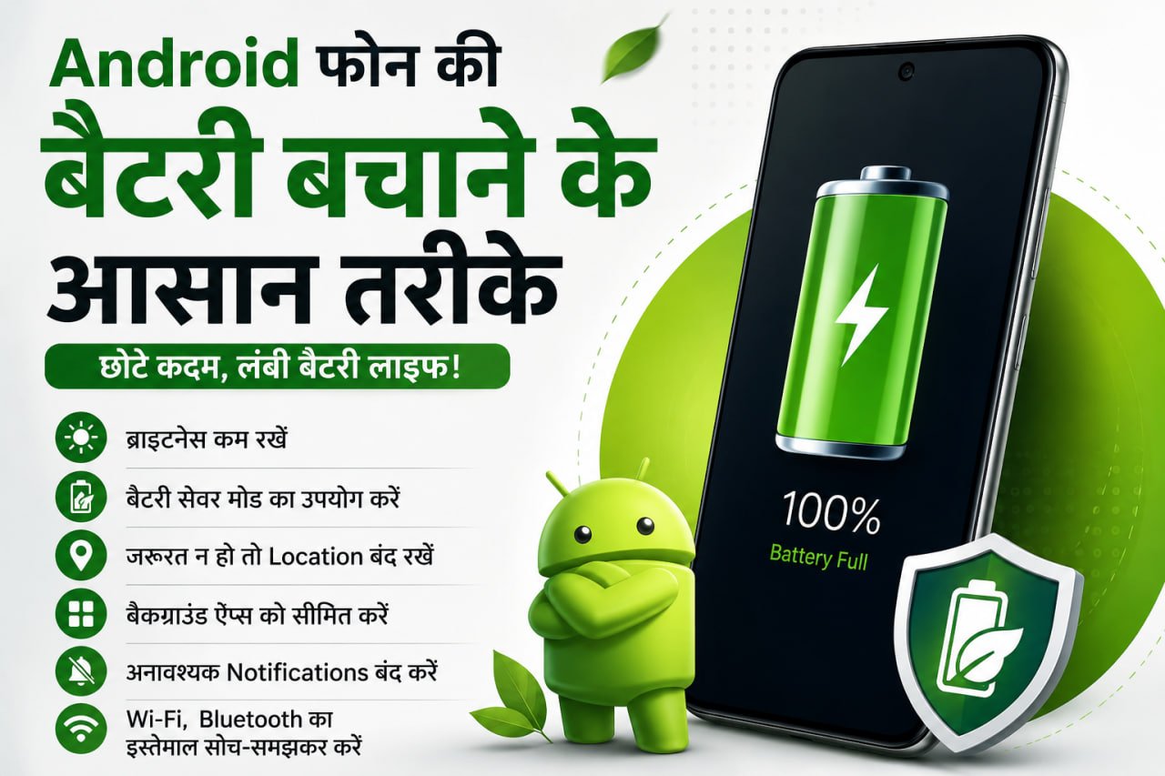 Android फोन की बैटरी बचाने के आसान तरीके