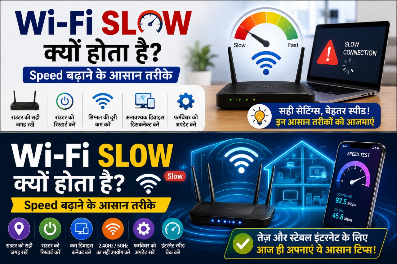 Wi-Fi Slow क्यों होता है? Speed बढ़ाने के आसान तरीके