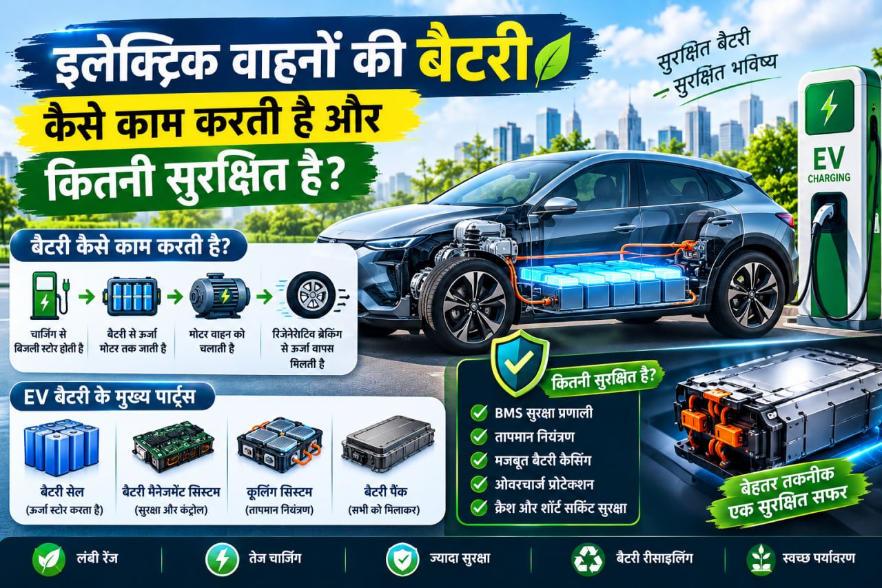 इलेक्ट्रिक वाहनों की बैटरी कैसे काम करती है और कितनी सुरक्षित है?