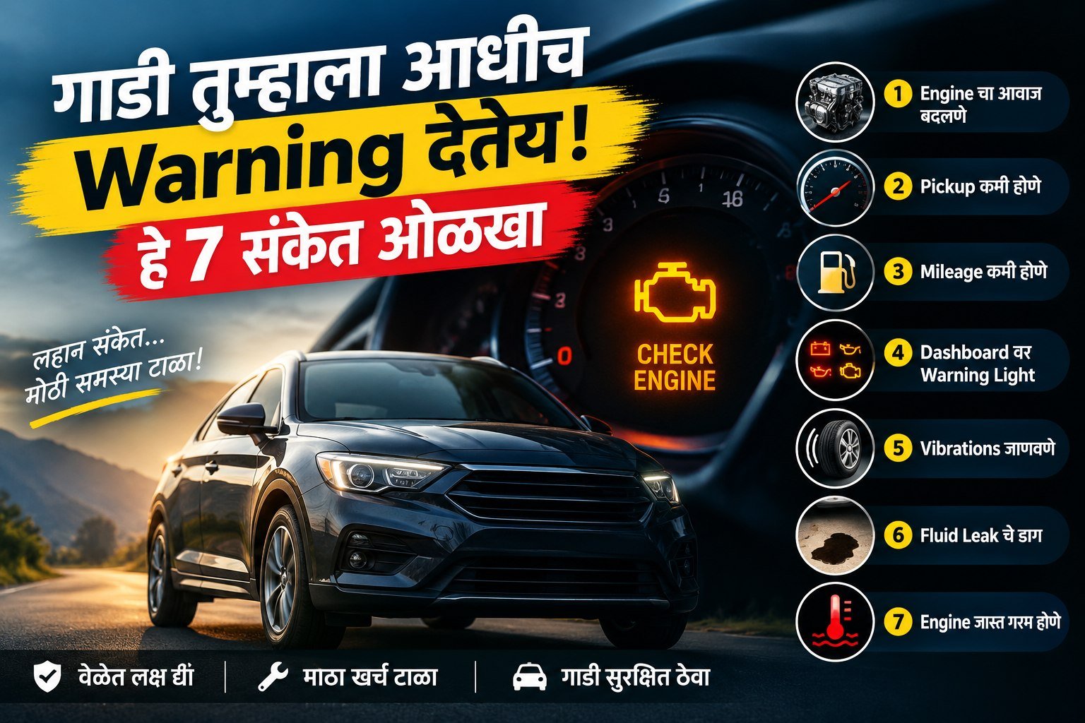 गाडी तुम्हाला आधीच Warning देतेय! हे 7 संकेत ओळखा